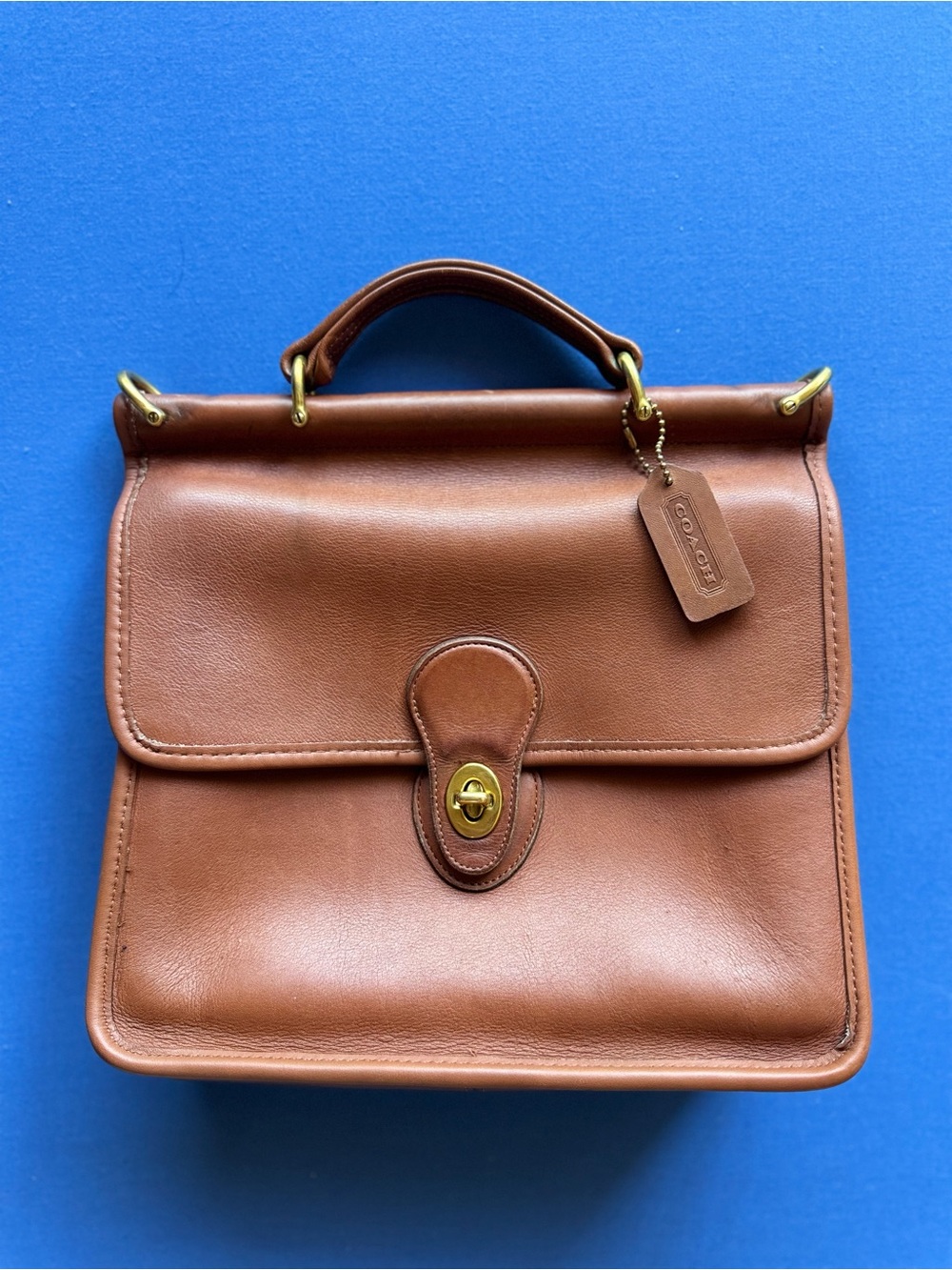 COACH Vintage Willis Brown Leather Crossbody Shoulder Bag 9927 No Original Strp - Picture 10 of 11